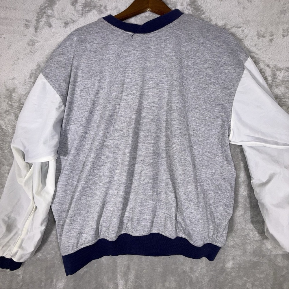Adidas Windbreaker Jacket Navy Blue White Stripes Men's Size Large Vintage 90s - Picture 8 of 12